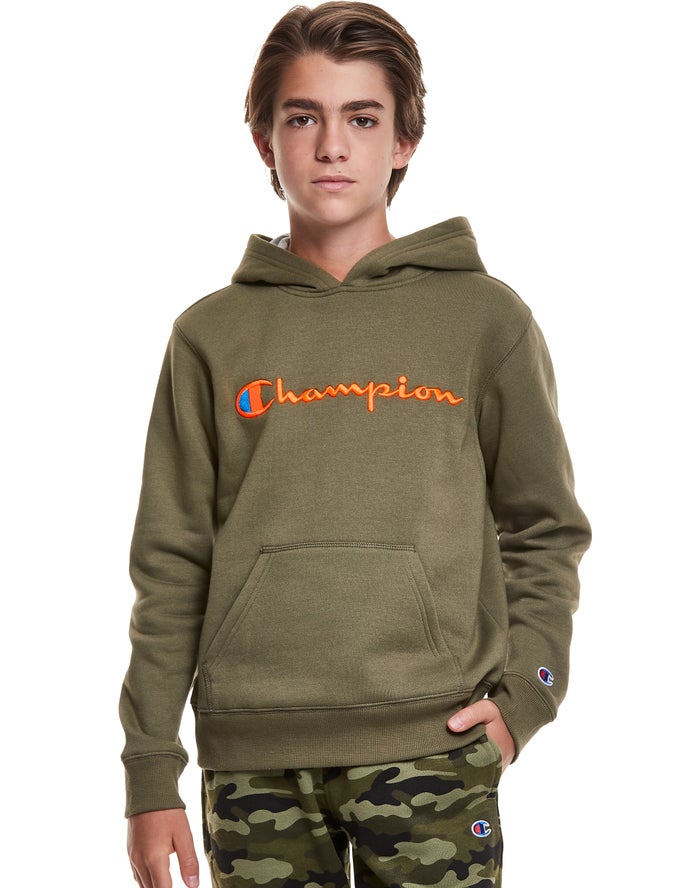 Champion Reverse Weave Embroidered Logo - Tytön Oliivinvihreä Huppari - Suomi 1639258-AS